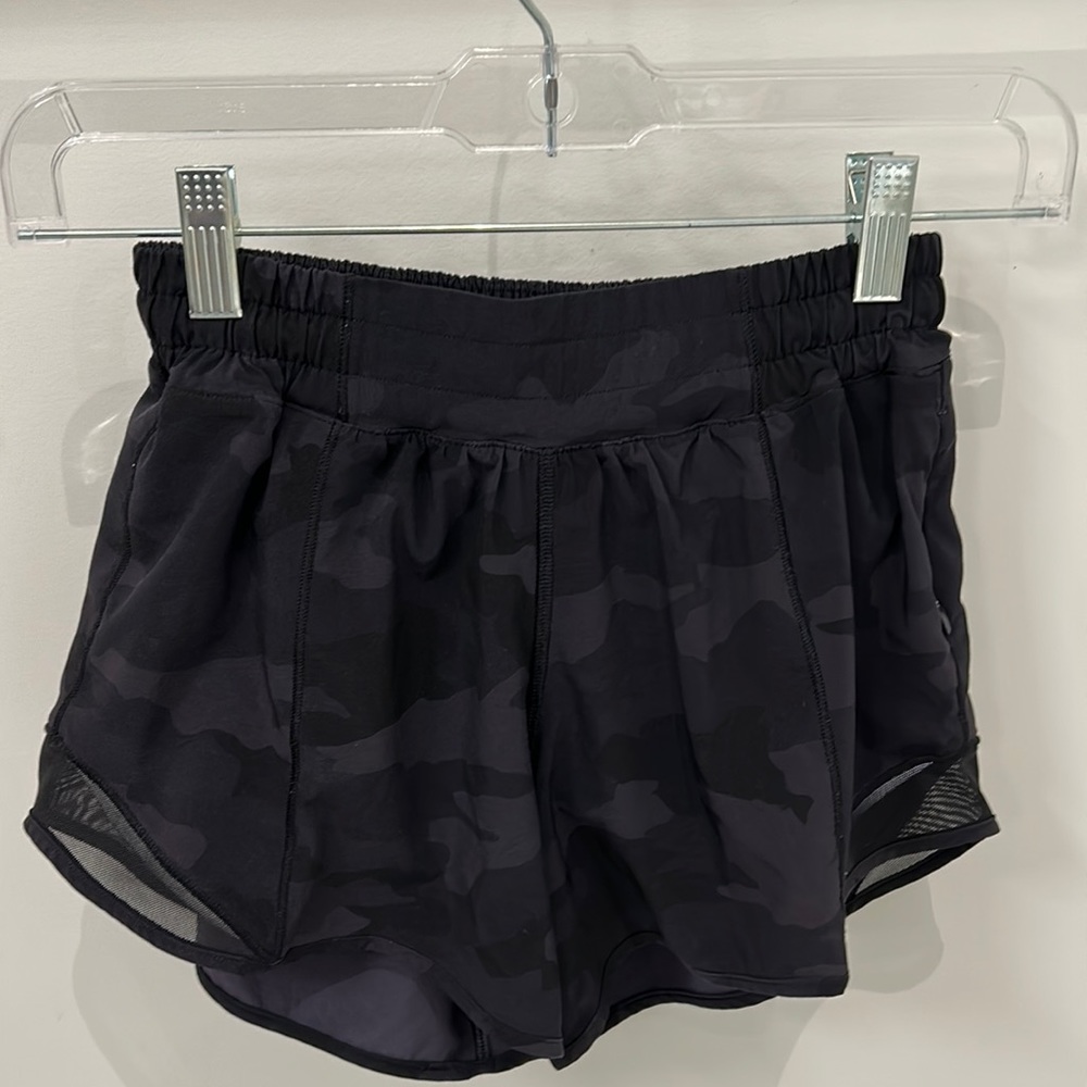 Black Camo Lululemon Hotty Hot Shorts